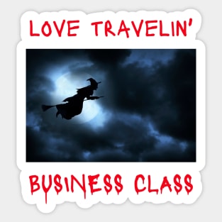 WITCH ON BROOM LOVES TRAVELING - Happy Halloween | Halloween Costume | Funny Halloween Sticker